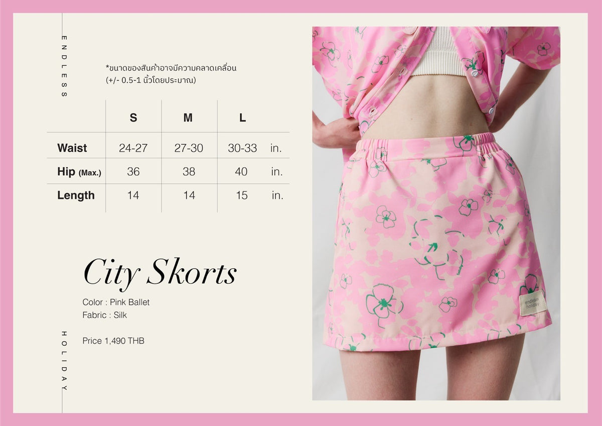 Endless Holiday City Skorts Pink Ballet