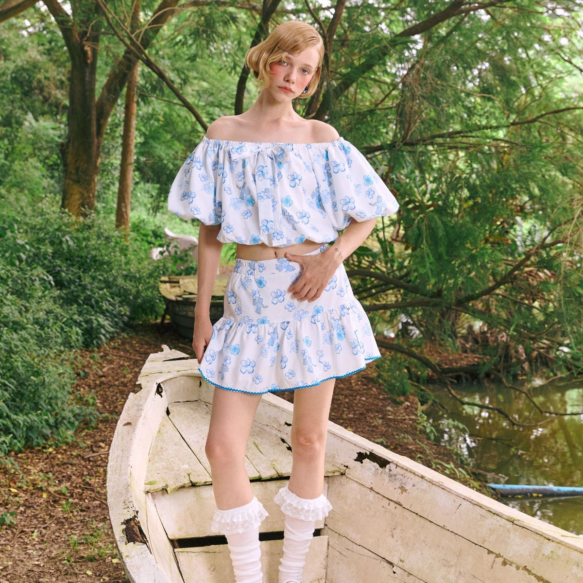 Endless Holiday Solo Row Skorts Blue Paradise