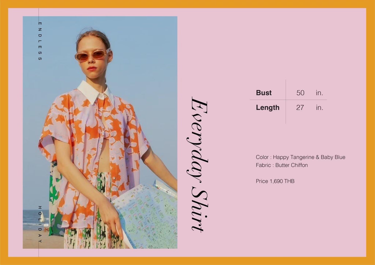 Endless Holiday Everyday Shirt HAPPY TANGERINE & BABY BLUE