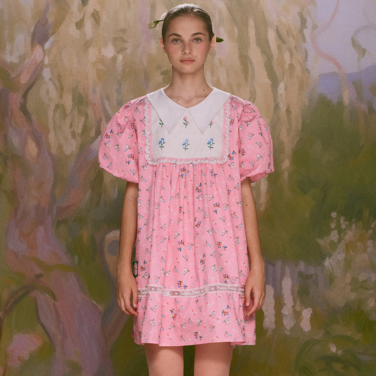 [ Limited ] Endless Holiday Puff Belle Dress Rose No. 9 Wallflower