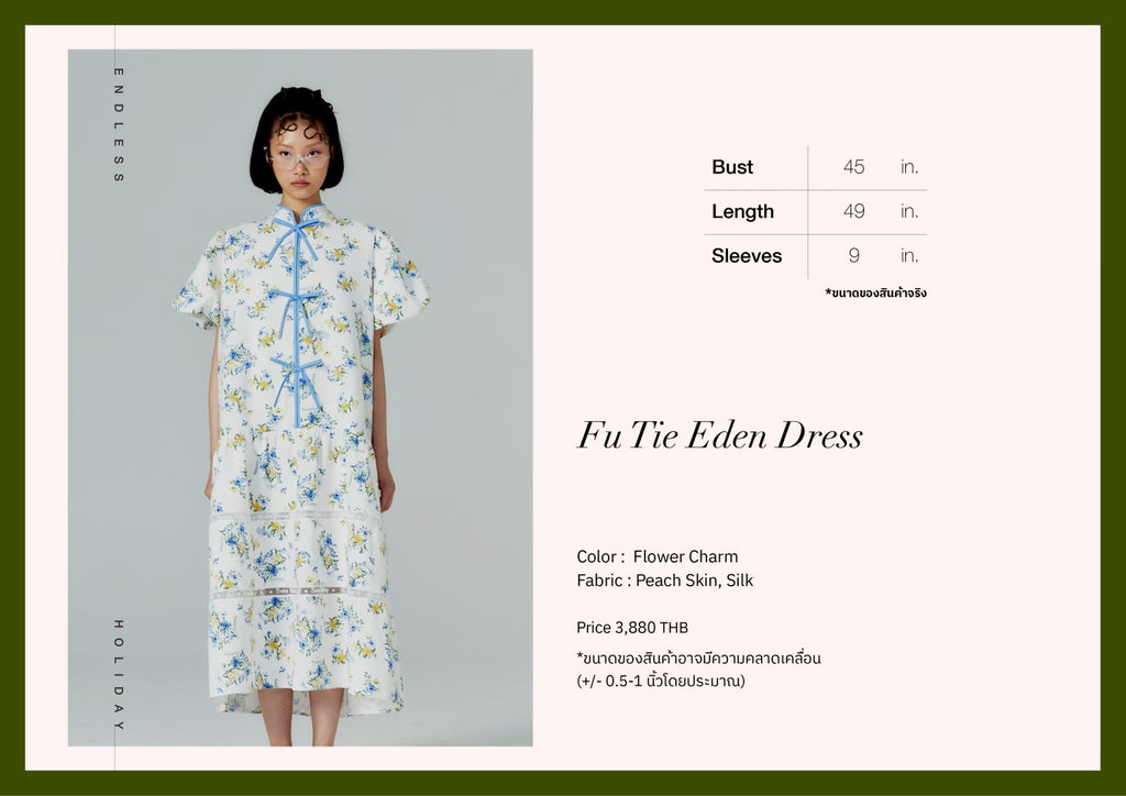 Endless Holiday Fu Tie Eden Dress Flower Charm