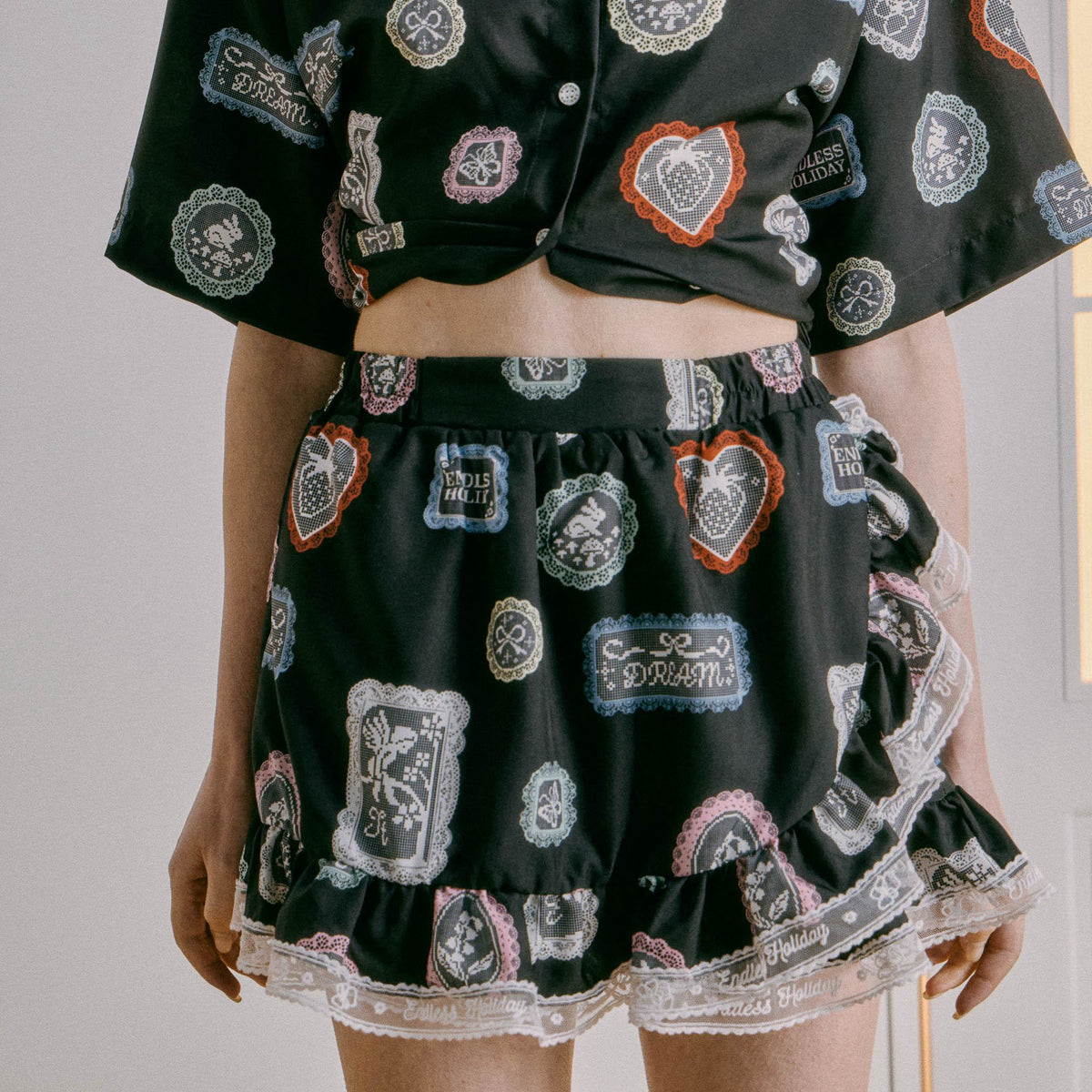Endless Holiday Jerbao Shirt & Ruff Skort Set Crochet Garden