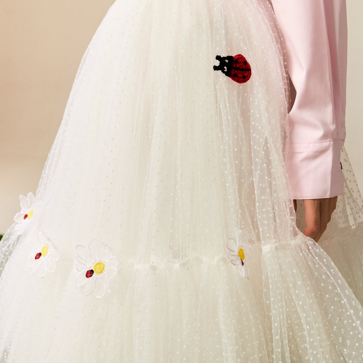 Endless Holiday Fairy Tulle Midi Skirt Dream White & Daisy