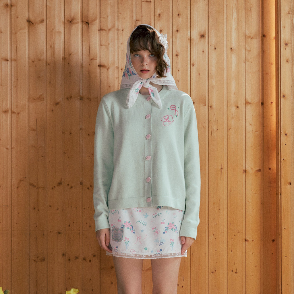 Endless Holiday Together Knit Cardigan Mint Secret Stitch