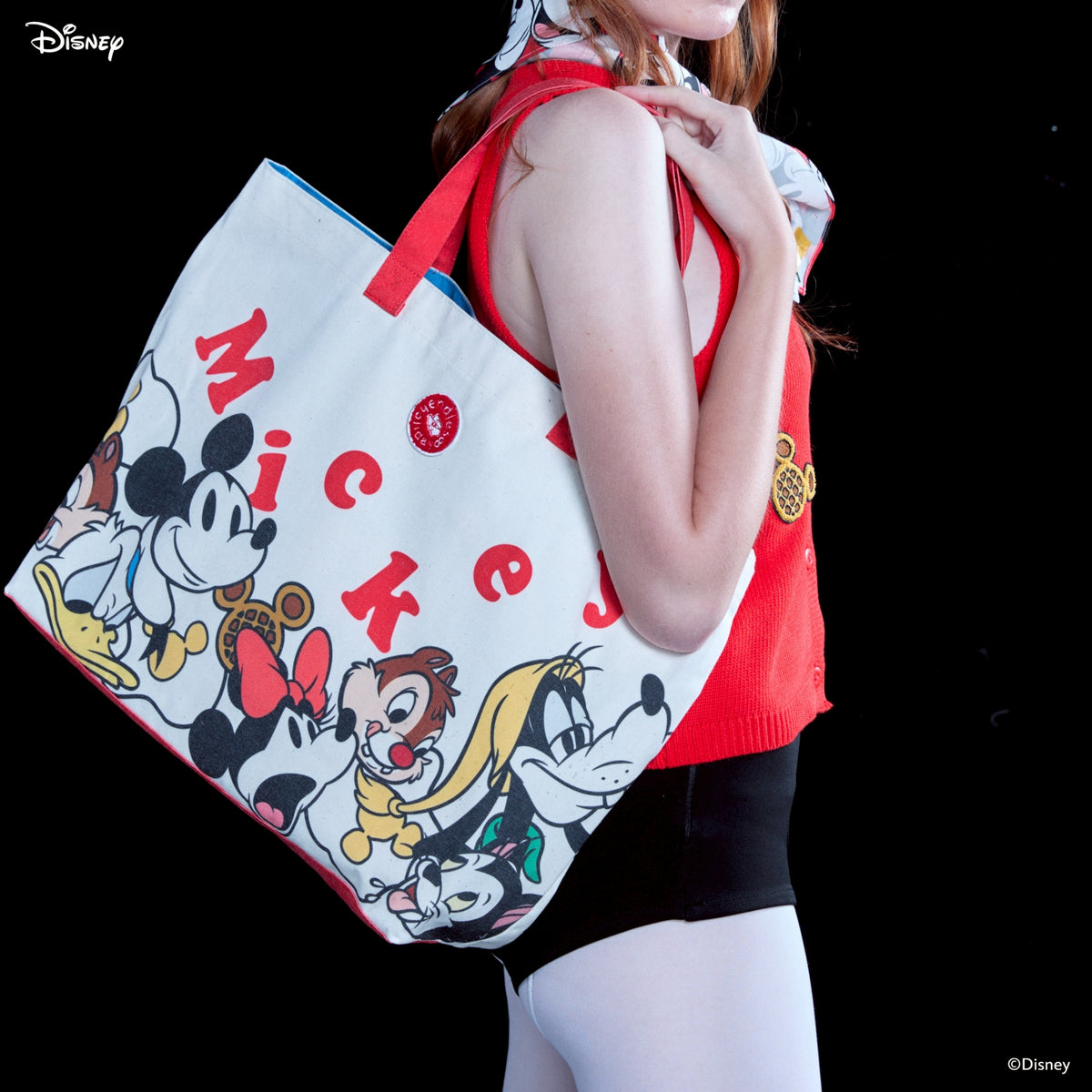 Endless Holiday Happy Holiday Tote Bag With Joy Mickey & Friends