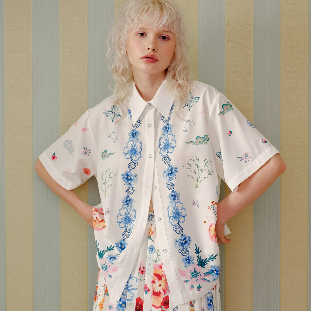 [Limited Edition] Endless Holiday All Day Shirt & Pleatful Skirt Set Lantern Blossom Ride