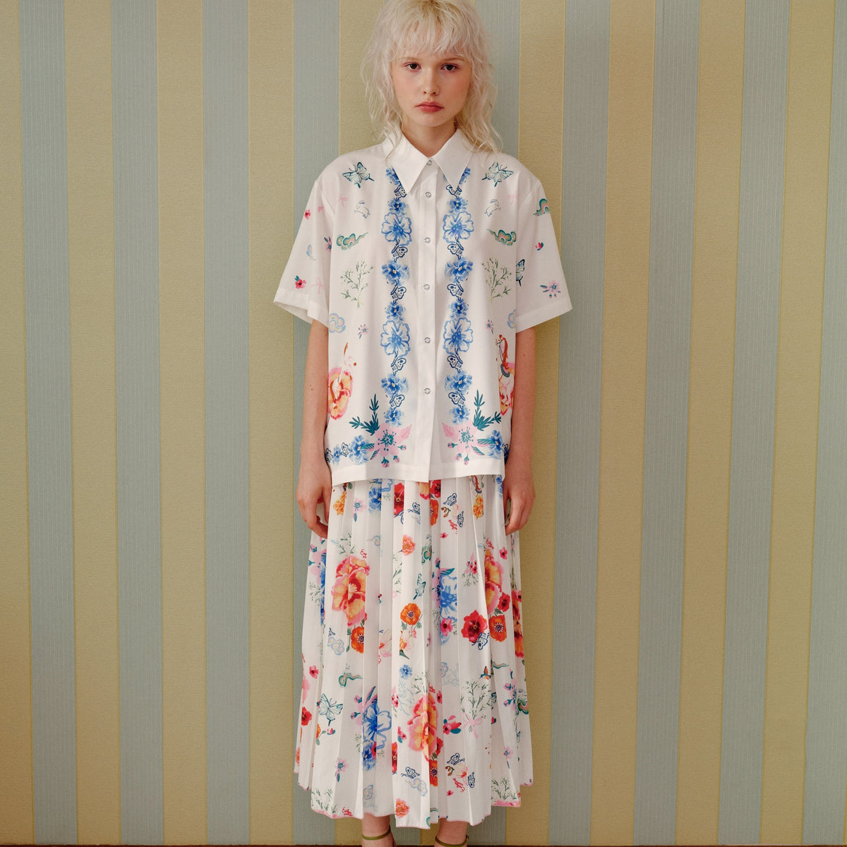 [Limited Edition] Endless Holiday All Day Shirt & Pleatful Skirt Set Lantern Blossom Ride
