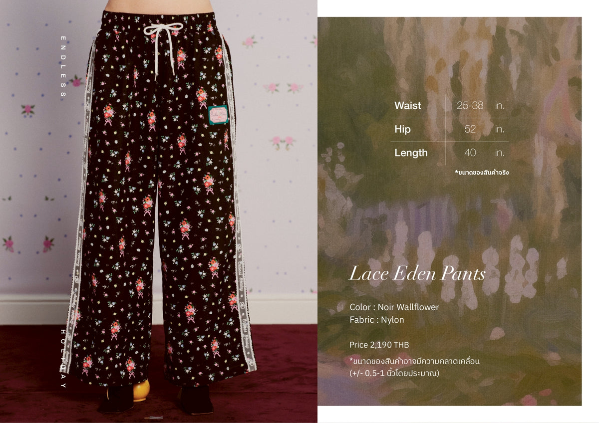 Endless Holiday Lace Eden Pants Noir Wallflower
