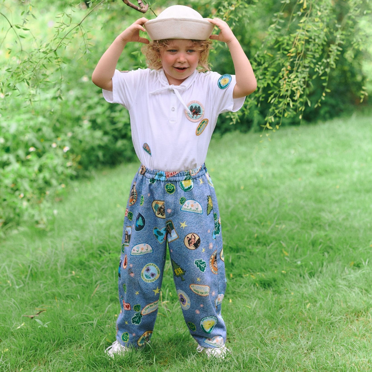 Endless holiday Mini Camp Trail Pants Like Denim Blue Patchbound