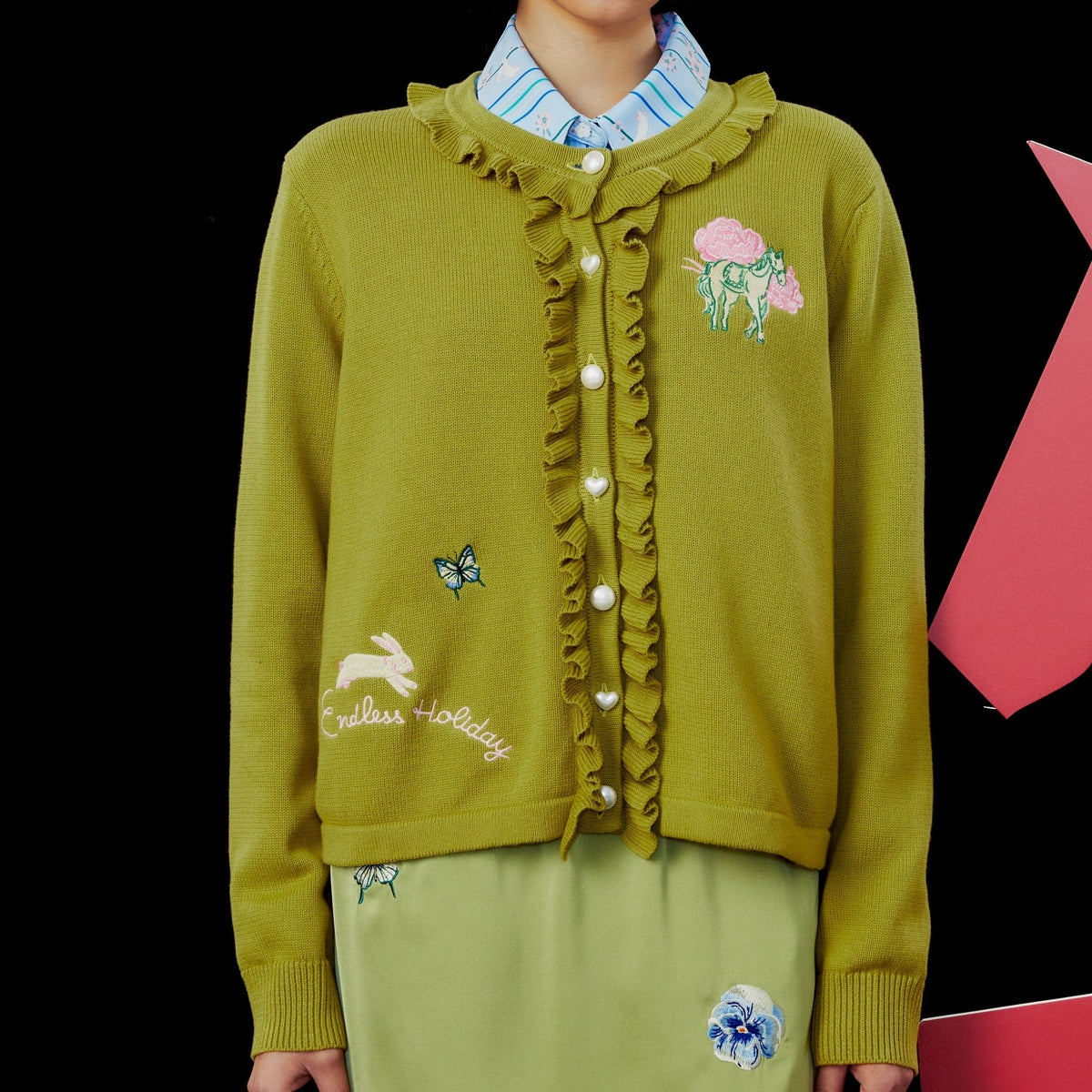 Endless Holiday Endearing Knit Cardigan Lucky Bunny Garden