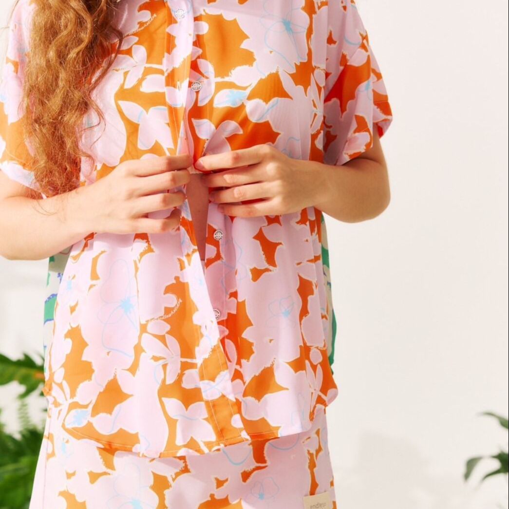 Endless Holiday Everyday Shirt HAPPY TANGERINE & BABY BLUE