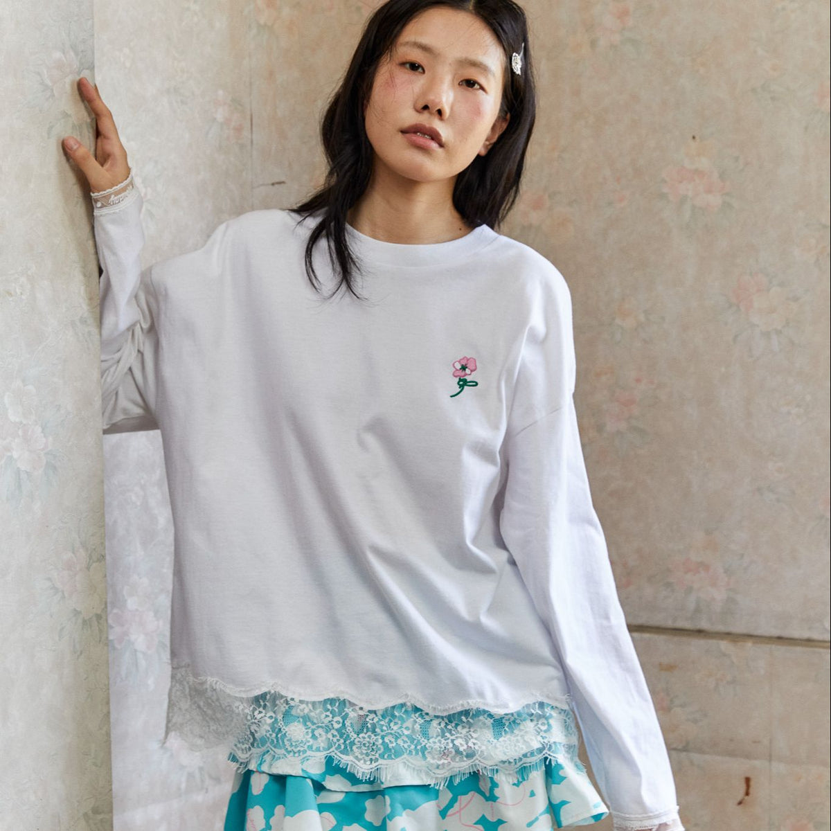 Endless Holiday Lace Whisper Longsleeve Tee Holiday Cloud
