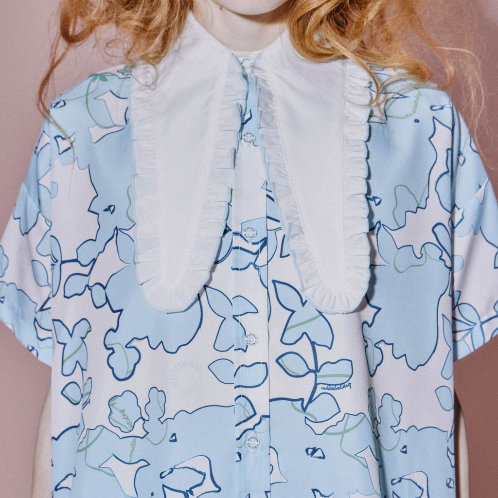 Endless Holiday Sweet Tokyo Summer Shirt & Pleatful Skirt Set Sparkilng Sky