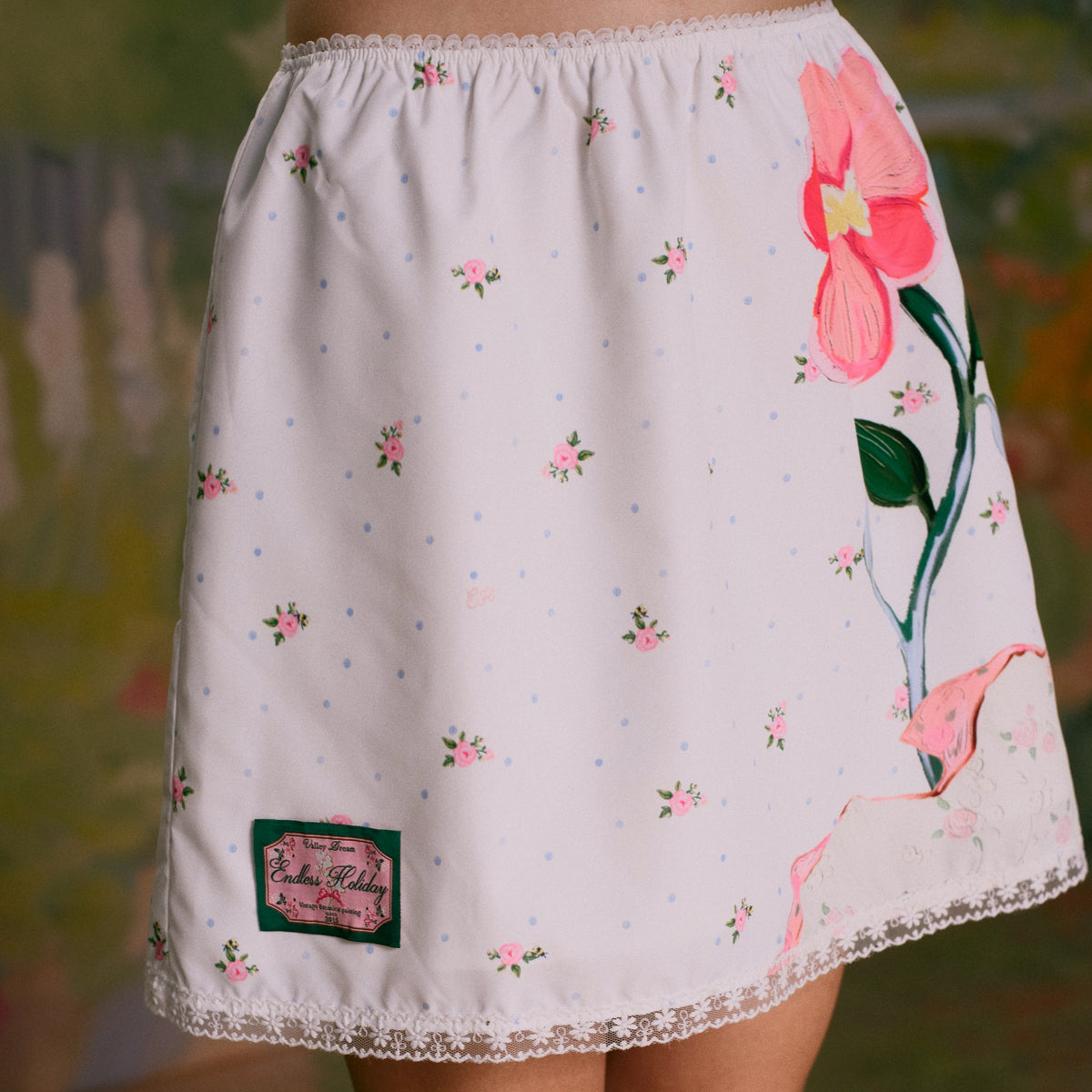 Endless Holiday Amour Midi Skirt Botanical Lithograph